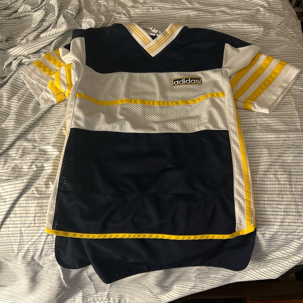 Adidas  Navy and Yellow Sports Top